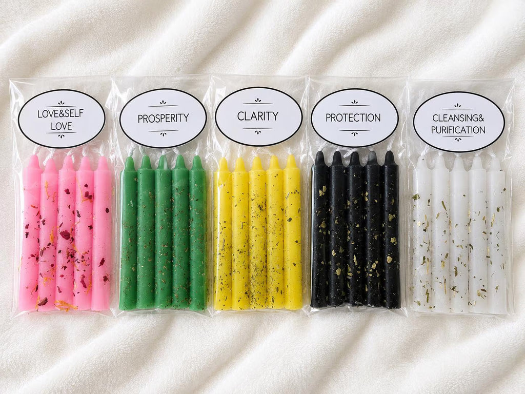 Hand-Dressed Ritual Chime Candles | Spell, Altar, Meditation, Manifestation Set