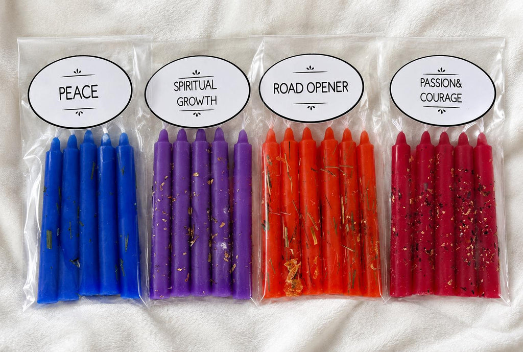 Hand-Dressed Ritual Chime Candles | Spell, Altar, Meditation, Manifestation Set